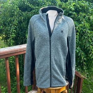 Spyder Gray and Black Women's Jacket- Athletic- Full Zip- Large